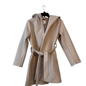 GB girls Hooded Wrap Trench Coat in Light Taupe